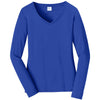 Port & Company Women's True Royal Long Sleeve Fan Favorite V-Neck Tee