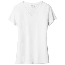 Port & Company Women's White Fan Favorite Blend V-Neck Tee