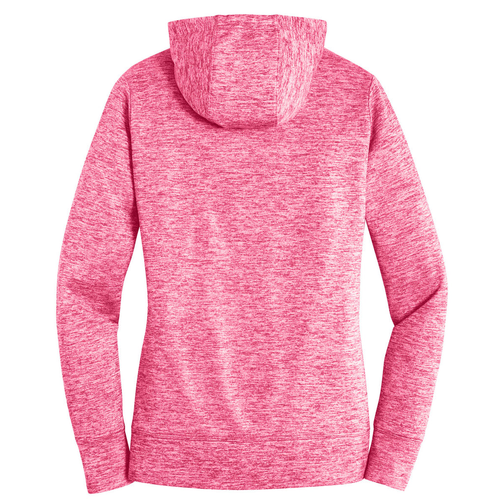 Sport-Tek Women's Power Pink PosiCharge Electric Heather Fleece Hooded Pullover