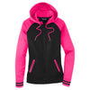 Sport-Tek Women's Black/Neon Pink Sport-Wick Varsity Fleece Full-Zip Hooded Jacket