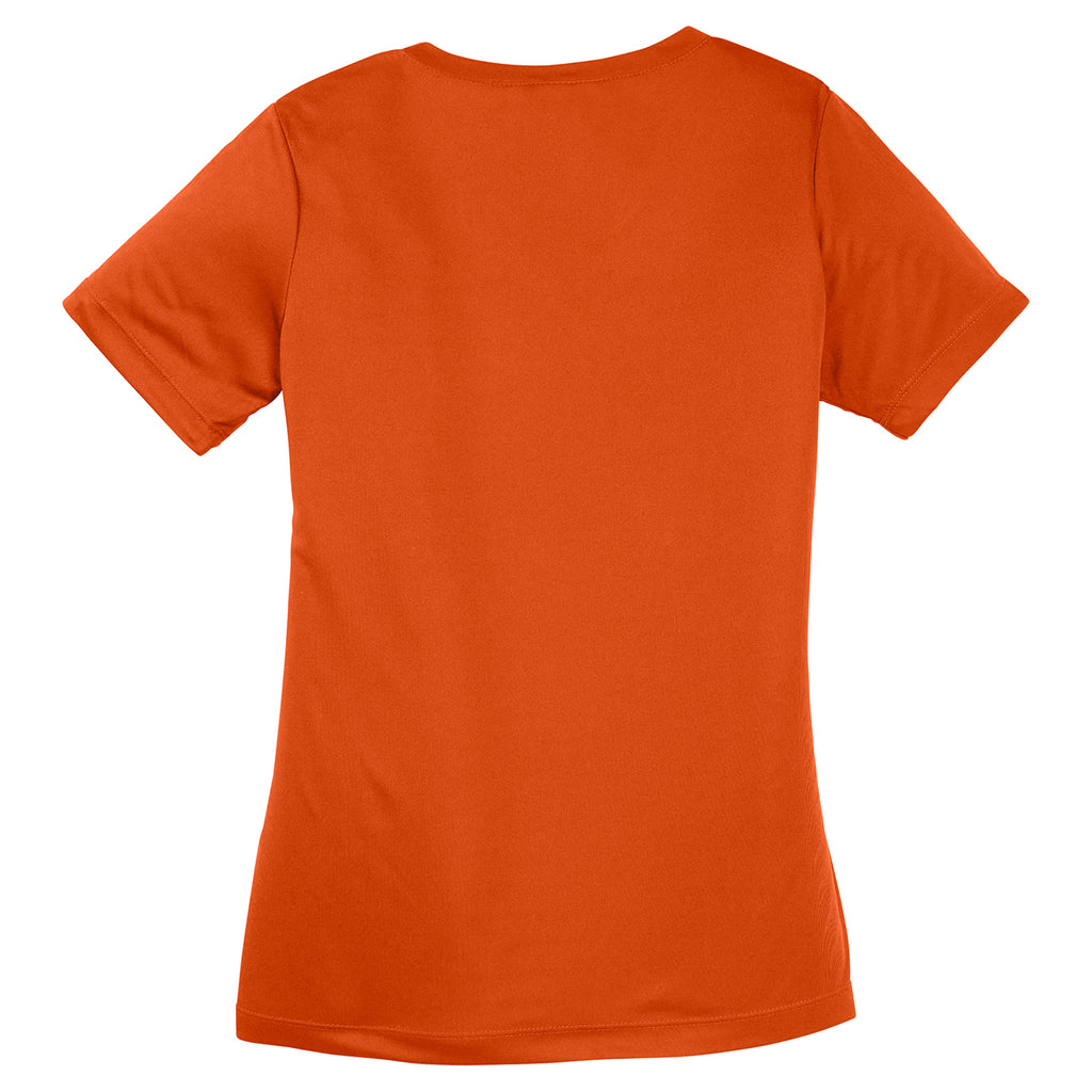 Sport-Tek Women's Deep Orange PosiCharge Competitor V-Neck Tee