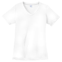 Sport-Tek Women's White PosiCharge Competitor V-Neck S/S T-Shirt