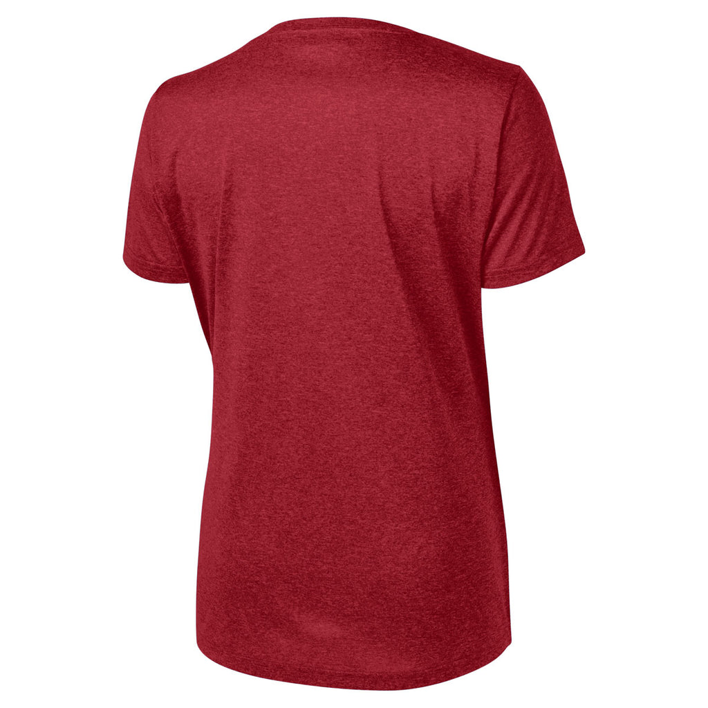 Sport-Tek Women's Scarlet Heather Contender Scoop Neck Tee