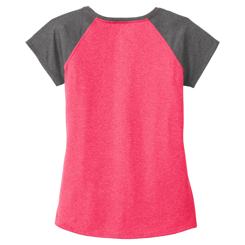 Sport-Tek Women's Pink Raspberry Heather-On-Heather Contender Scoop Neck Tee