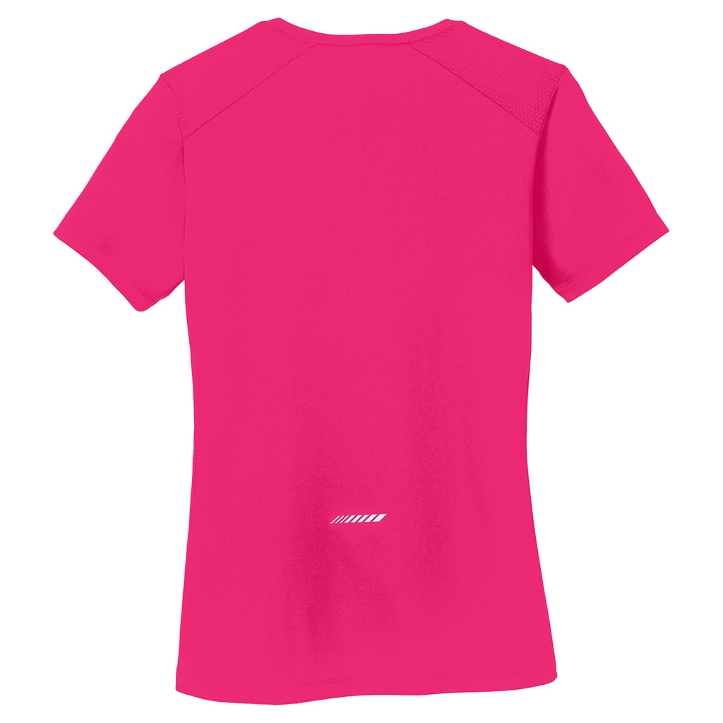 Sport-Tek Women's Pink Raspberry PosiCharge Elevate Scoop Neck Tee