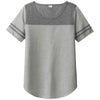 Sport-Tek Women's Dark Grey Heather/Light Grey Heather PosiCharge Tri-Blend Wicking Fan Tee