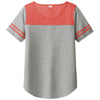 Sport-Tek Women's True Red Heather/Light Grey Heather PosiCharge Tri-Blend Wicking Fan Tee