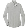 Sport-Tek Women's Light Grey Heather PosiCharge Tri-Blend Wicking 1/4-Zip Pullover