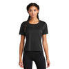 Sport-Tek Women's Black PosiCharge Tri-Blend Wicking Draft Crop Tee