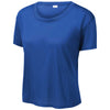 Sport-Tek Women's True Royal PosiCharge Tri-Blend Wicking Draft Crop Tee