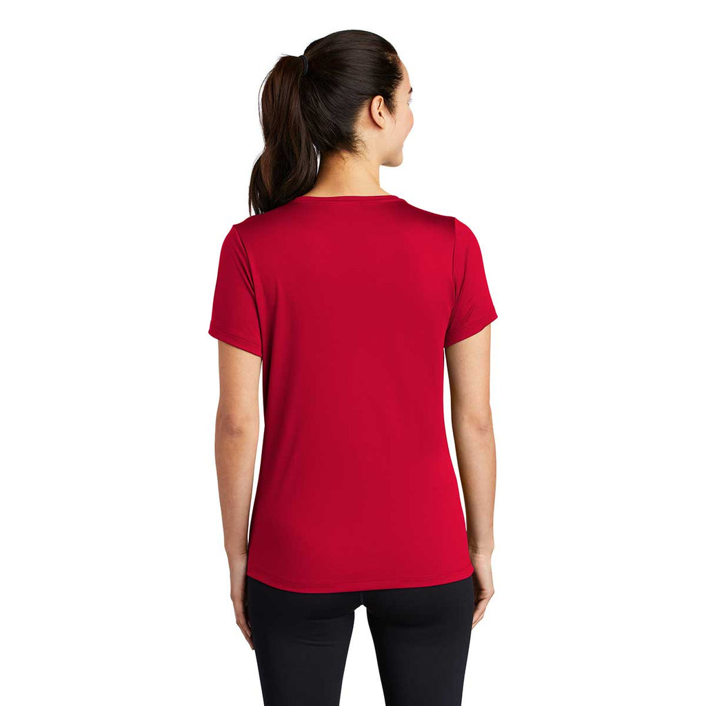 Sport-Tek Women's True Red Posi-UV Pro Scoop Neck Tee