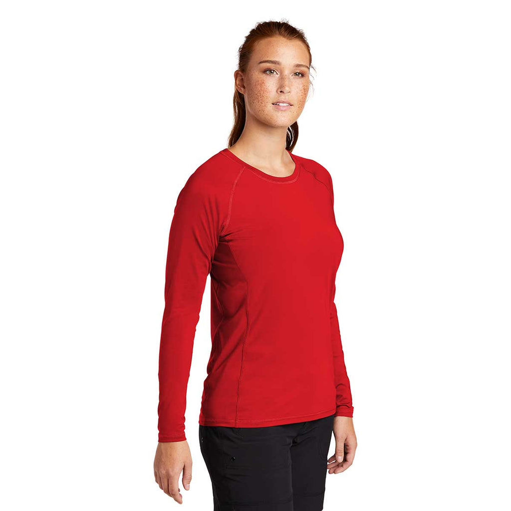 Sport-Tek Women's True Red Long Sleeve Rashguard Tee