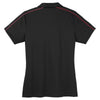 Sport-Tek Women's Black/True Red Micropique Sport-Wick Piped Polo