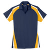 Sport-Tek Women's True Navy/Gold/White Tricolor Micropique Sport-Wick Polo