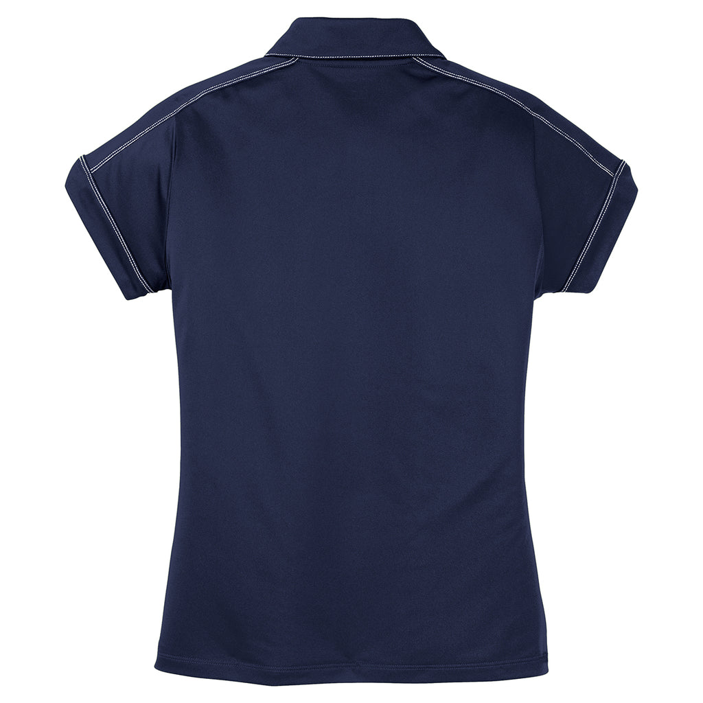 Sport-Tek Women's True Navy Contrast Stitch Micropique Sport-Wick Polo