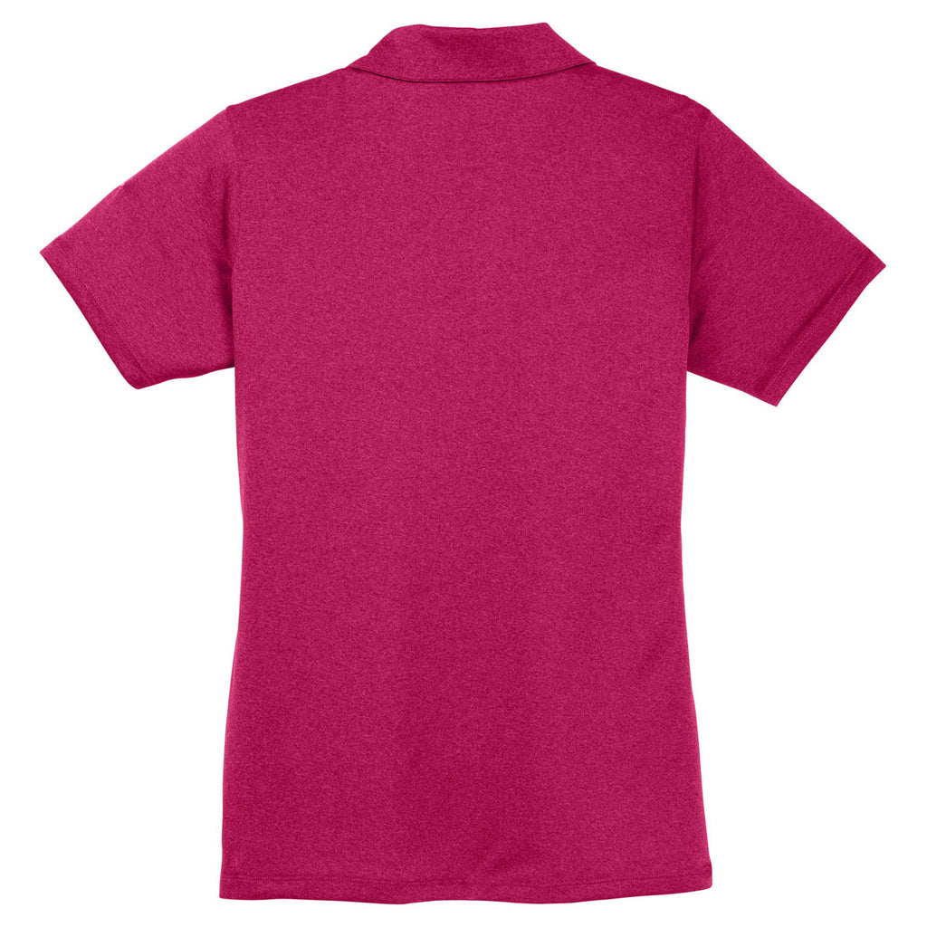 Sport-Tek Women's Pink Raspberry Heather Contender Polo