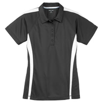 Sport-Tek Women's Iron Grey/White PosiCharge Micro-Mesh Colorblock Polo
