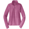 Sport-Tek Women's Pink Rush Heather Sport-Wick Stretch 1/4-Zip Pullover