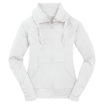Sport-Tek Women's White Sport-Wick Stretch Full-Zip Jacket