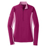 Sport-Tek Women's Pink Rush Heather Sport-Wick Stretch Contrast 1/2-Zip Pullover