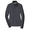 Sport-Tek Women's Iron Grey/Black Grey Sport-Wick Textured Colorblock Quarter Zip Pullover