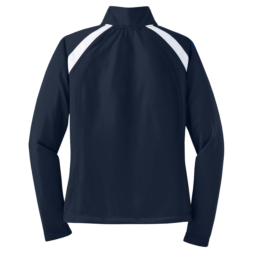 Sport-Tek Women's True Navy/White Tricot Track Jacket