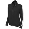 Sport-Tek Women's Black/White Tricot Track Jacket