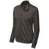 Sport-Tek Women's Graphite Grey/Black Tricot Track Jacket