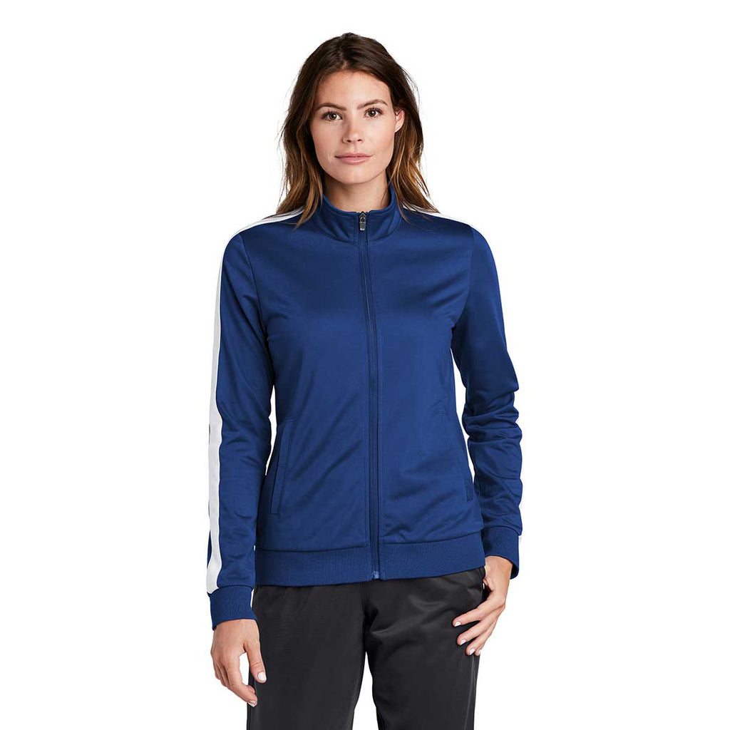 Sport-Tek Women's True Royal/White Tricot Track Jacket