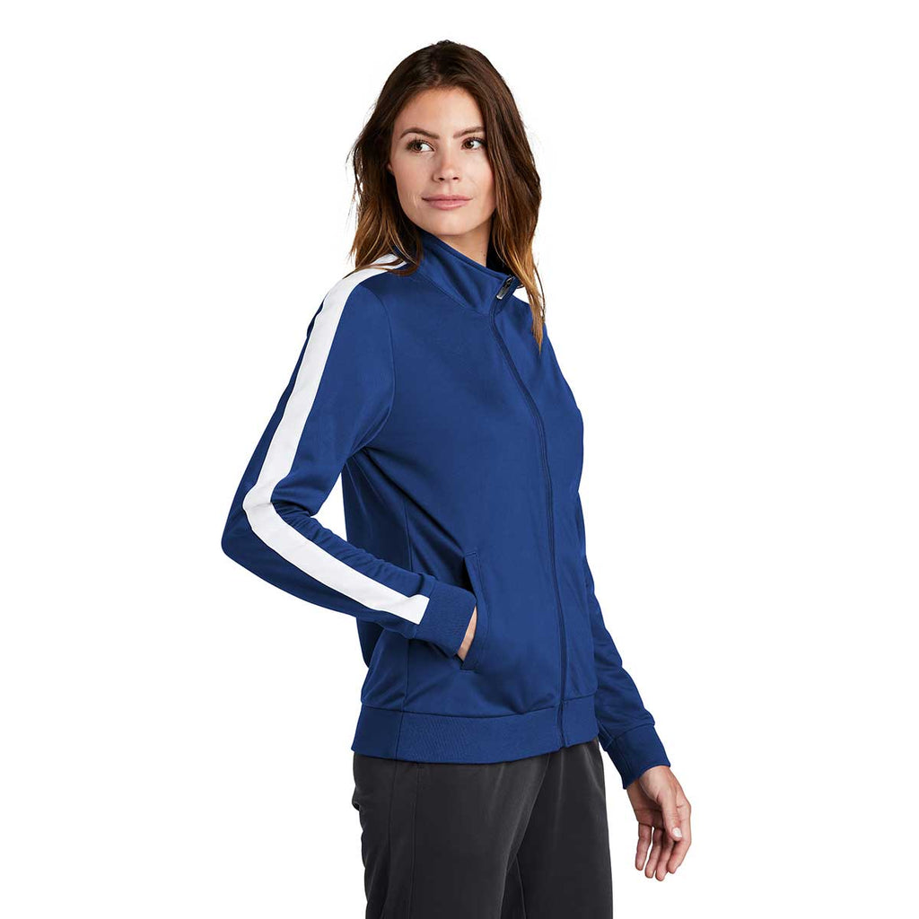 Sport-Tek Women's True Royal/White Tricot Track Jacket