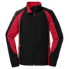 Sport-Tek Women's Black/True Red Colorblock Soft Shell Jacket