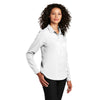 Port Authority Women's White Long Sleeve Performance Staff Shirt