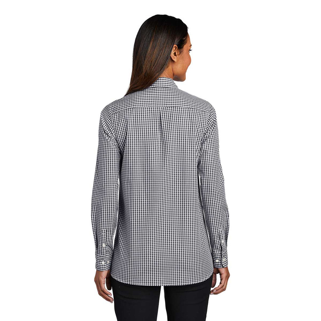 Port Authority Women's Black/White Broadcloth Gingham Easy Care Shirt