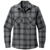 Port Authority Women's Grey/Black Open Plaid Plaid Flannel Shirt