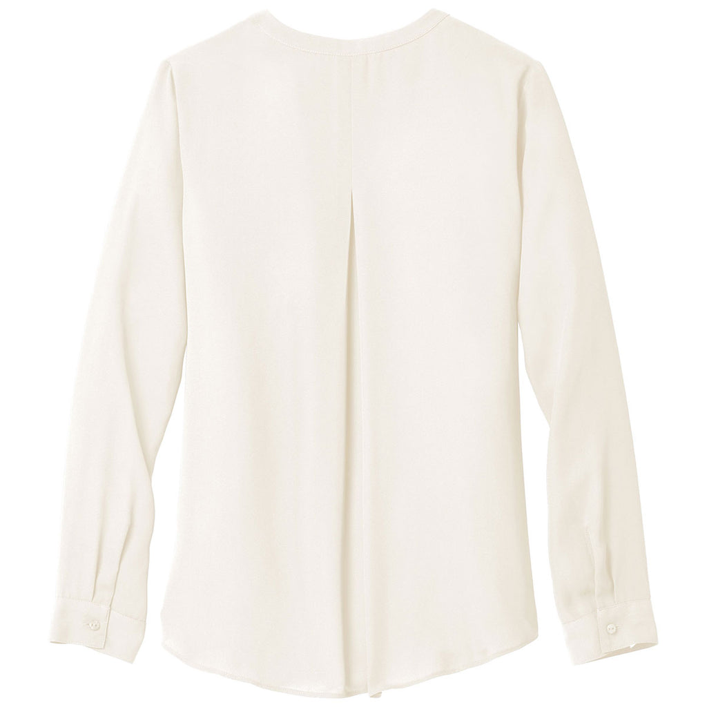 Port Authority Women's Ivory Chiffon Wrap Blouse