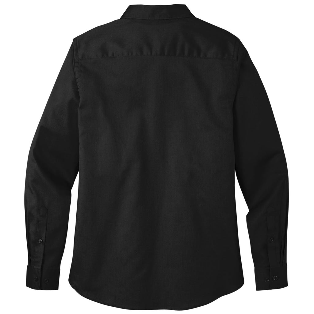 Port Authority Women's Deep Black Long Sleeve SuperPro React