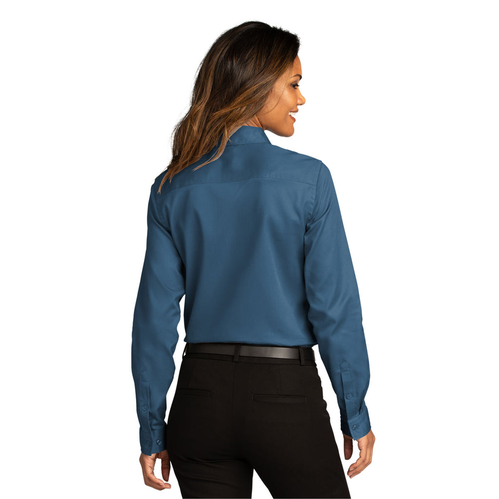 Port Authority Women's Regatta Blue Long Sleeve SuperPro React