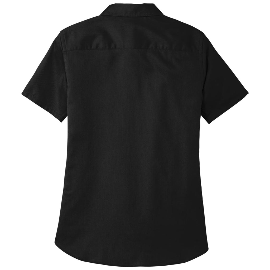 Port Authority Women's Deep Black Short Sleeve SuperPro React Twill Shirt