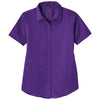 Port Authority Women's Purple Short Sleeve SuperPro React Twill Shirt