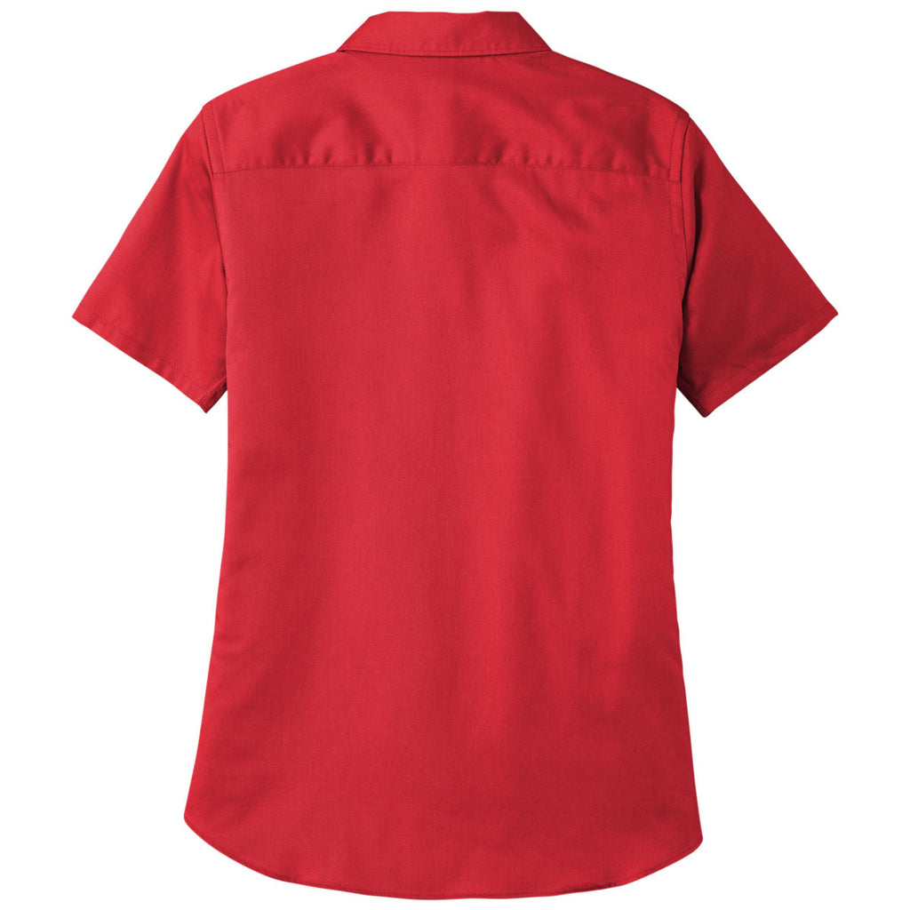 Port Authority Women's Rich Red Short Sleeve SuperPro React Twill Shirt