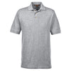 Harriton Men's Grey Heather 6 oz. Ringspun Cotton Pique Short-Sleeve Polo