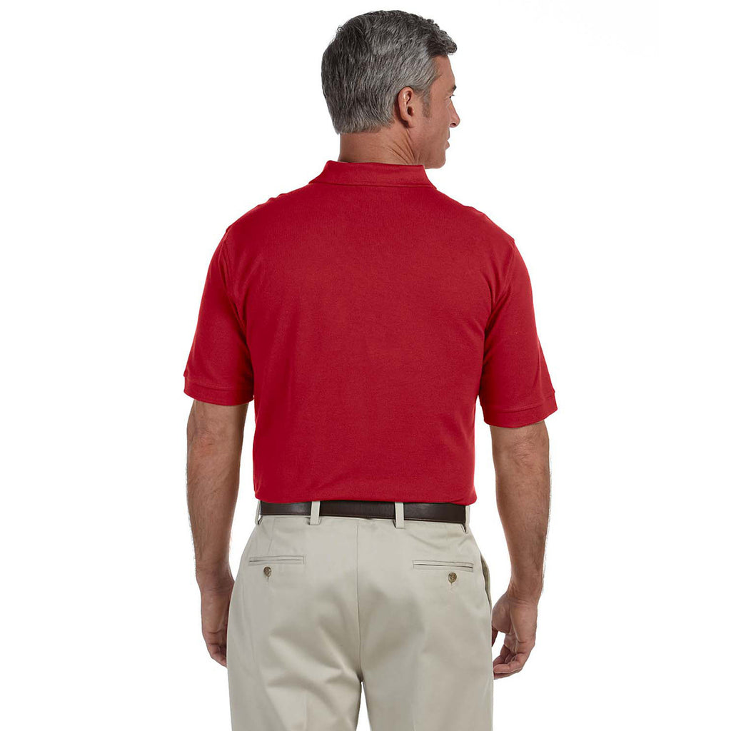 Harriton Men's Red 6 oz. Ringspun Cotton Pique Short-Sleeve Polo