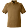 Harriton Men's Coyote Brown Charge Snag and Soil Protect Polo