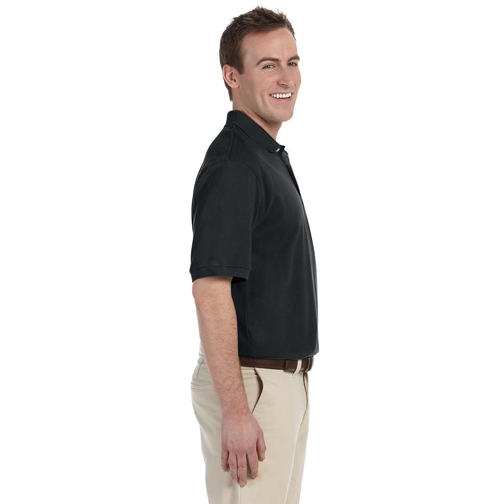 Harriton Men's Black 5.6 oz. Easy Blend Polo