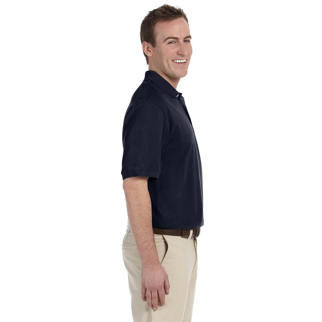 Harriton Men's Navy 5.6 oz. Easy Blend Polo