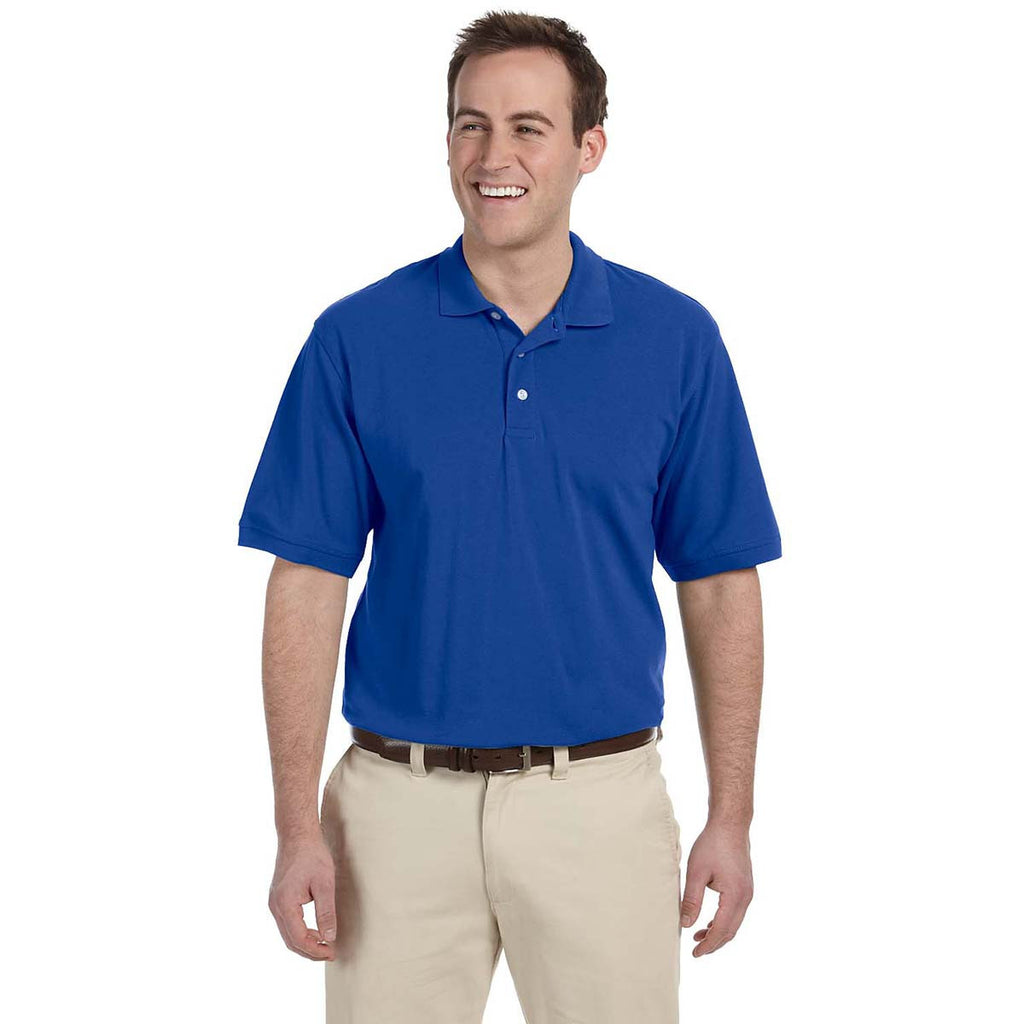 Harriton Men's True Royal 5.6 oz. Easy Blend Polo