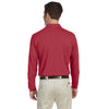 Harriton Men's Red 5.6 oz. Easy Blend Long-Sleeve Polo