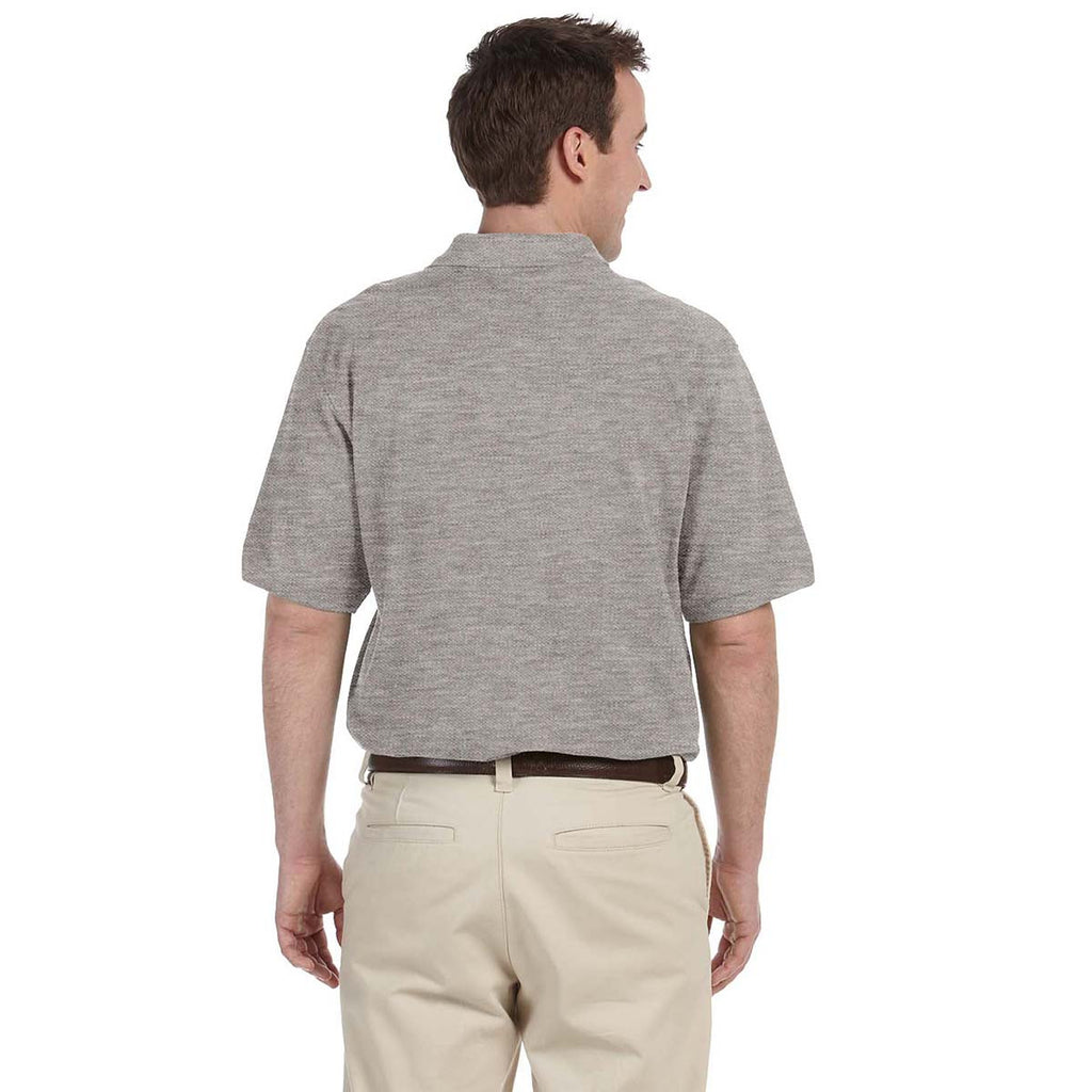 Harriton Men's Grey Heather 5.6 oz. Tall Easy Blend Polo