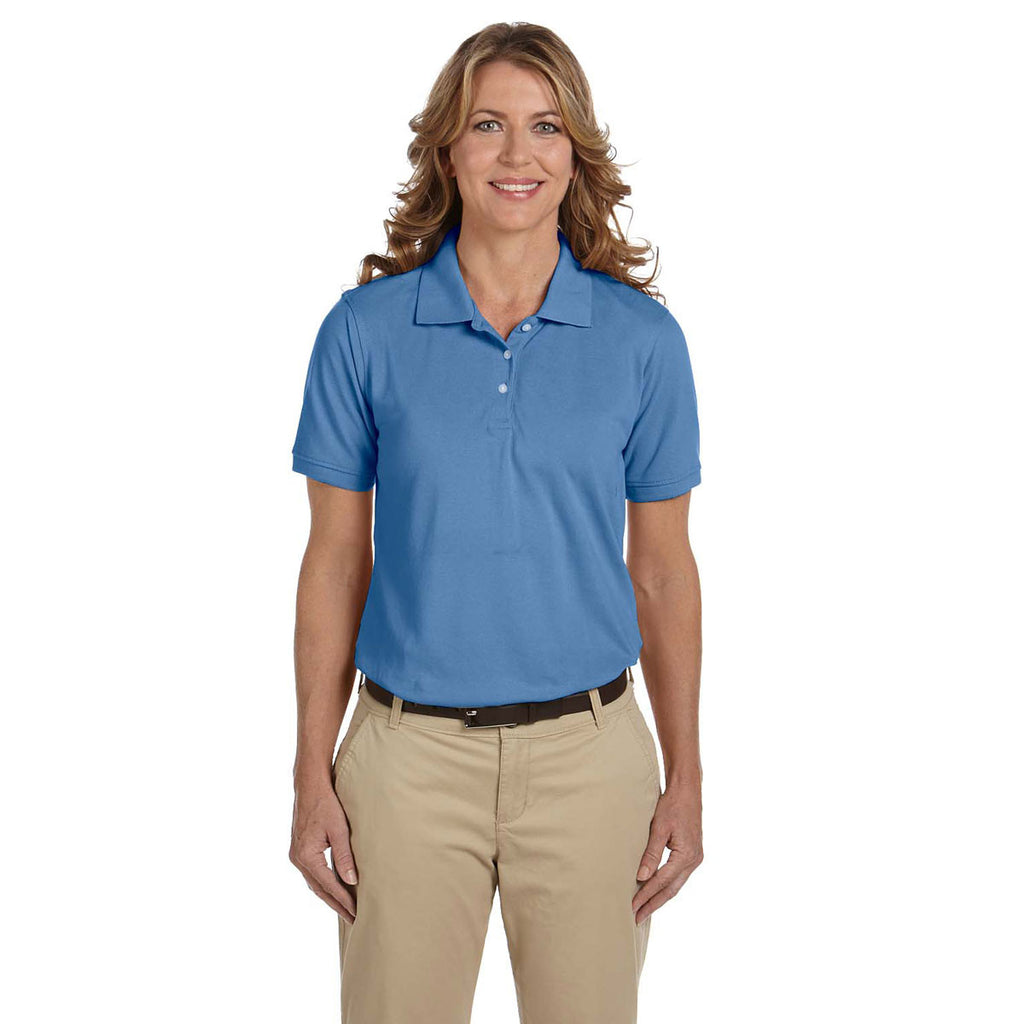 Harriton Women's Nautical Blue 5.6 oz. Easy Blend Polo