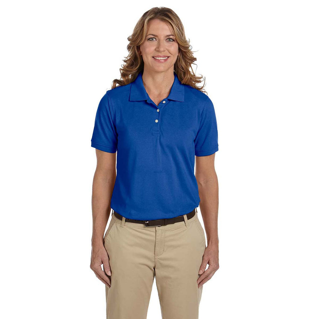 Harriton Women's True Royal 5.6 oz. Easy Blend Polo